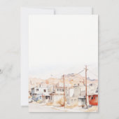 El Paso Texas City Scape Waterverf bruiloft Save The Date (Achterkant)