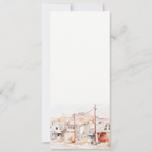 El Paso Texas City Scape Wedding Menu Kaart (Achterkant)