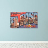 El Paso, Texas, grote lettertjes 2 Canvas Afdruk (Insitu (Houten vloer))