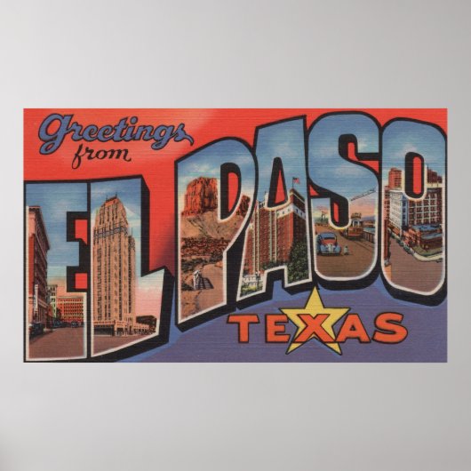 El Paso, Texas, grote lettertjes 2 Poster (Voorkant)