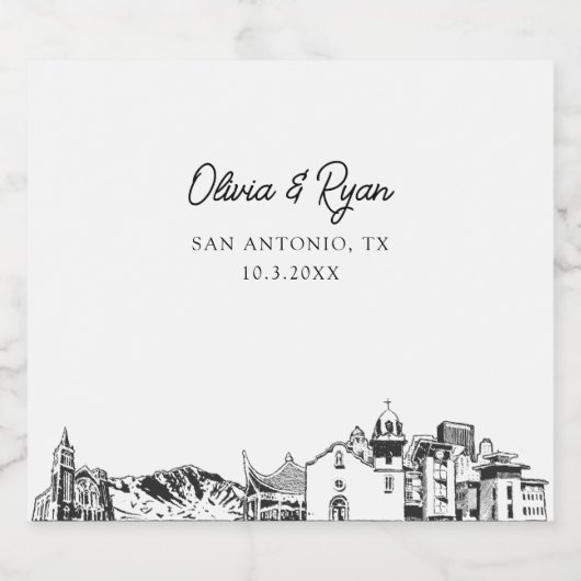 El Paso Texas Mariage Étiquette de champagne (Étiquettes simples)