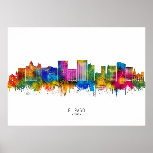 El Paso Texas Silhouette Poster (Voorkant)