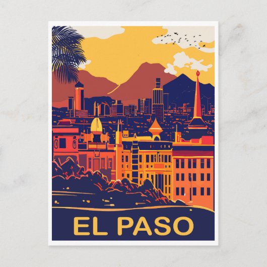 El Paso, Texas, Stadslandschap, Reizen Briefkaart (Voorkant)