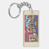 El Paso Texas TX groot Briefkaart Sleutelhanger (Voorkant Links)
