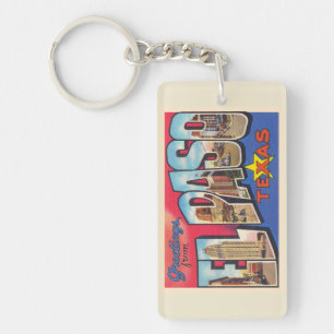 El Paso Texas TX  groot Briefkaart Sleutelhanger