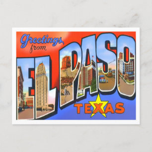 El Paso, Texas Vintage Big Letters Briefkaart