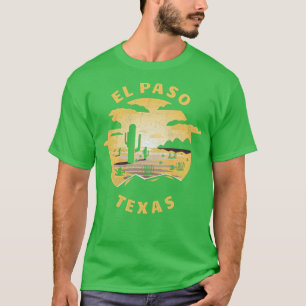 El Paso Texas woestijnillustratie souvenir T-shirt