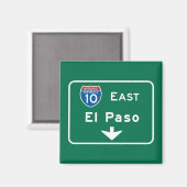 El Paso, TX Road Sign Magneet (Voorkant / Achterkant)
