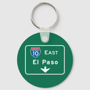 El Paso, TX Road Sign Sleutelhanger
