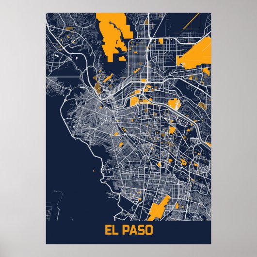 EL Paso - United States Bluefresh City Map Poster (Voorkant)