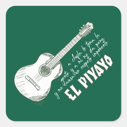 El Piyayo Vierkante Sticker (Voorkant)