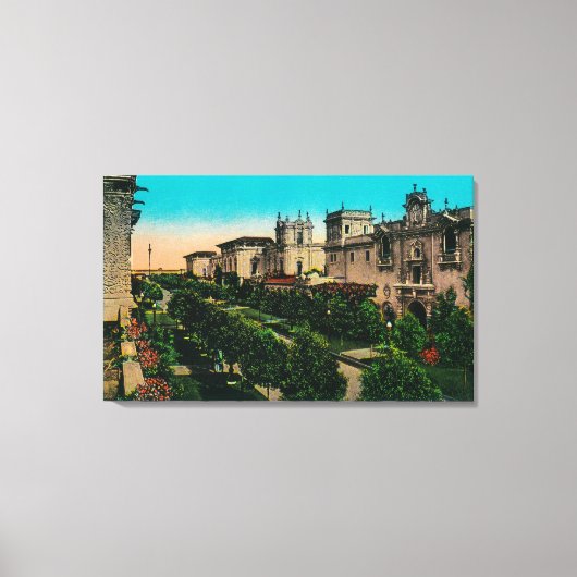 El Prado van West Gate, Balboa Park Canvas Afdruk (Voorkant)