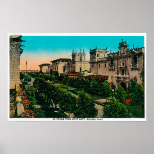 El Prado van West Gate, Balboa Park Poster
