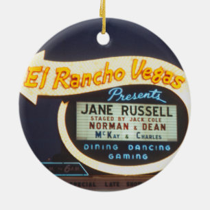 El Rancho Vegas Neon Sign 1959 Las Vegas Casino Keramisch Ornament