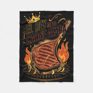 El Rey de la Carne Asada BBQ Cookout Master King F Fleece Deken