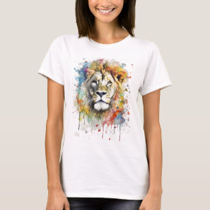 El rey del color - Un león majestuoso y vibrante T-shirt