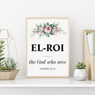 El Roi Wall Art   Christelijke Schrift Bijbelvers Poster