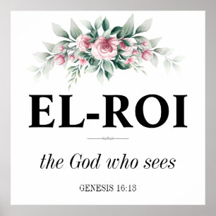 El Roi Wall Art   Christelijke Schrift Bijbelvers Poster