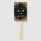 El Roi (zwart/goud) Handwaaier (Voorkant)