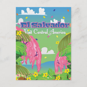 El Salvador Cartoon Travel print. Briefkaart