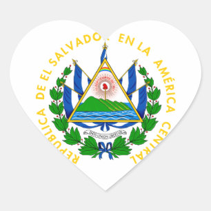 El Salvador - embleem/vlag/wapen/symbool Hart Sticker