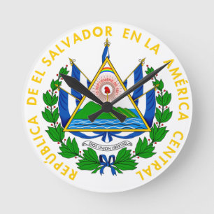 El Salvador - embleem/vlag/wapen/symbool Ronde Klok