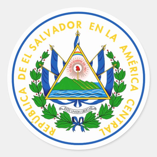el salvador emblem classic round sticker (Voorkant)