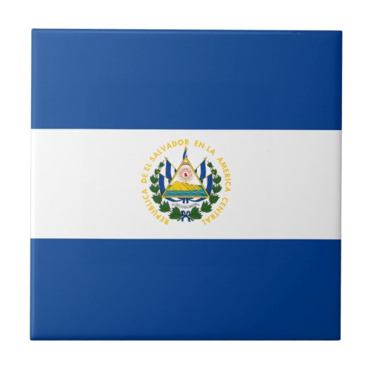 El Salvador Flag Ceramic Tile Tegeltje (Voorkant)