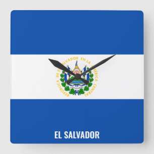 El Salvador Flag Dazzling Patriotic Vierkante Klok