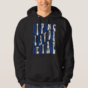 El Salvador Flag Groovy & Wavy Hispanic Heritage M Hoodie
