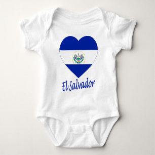 El Salvador Flag Heart Romper