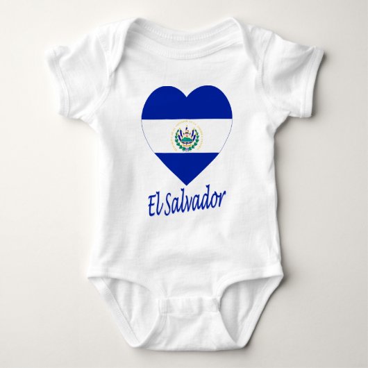 El Salvador Flag Heart Romper (Voorkant)