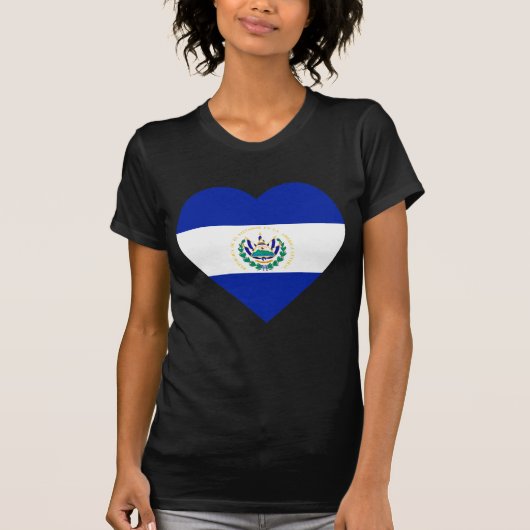 El Salvador Flag Heart T-shirt (Voorkant)