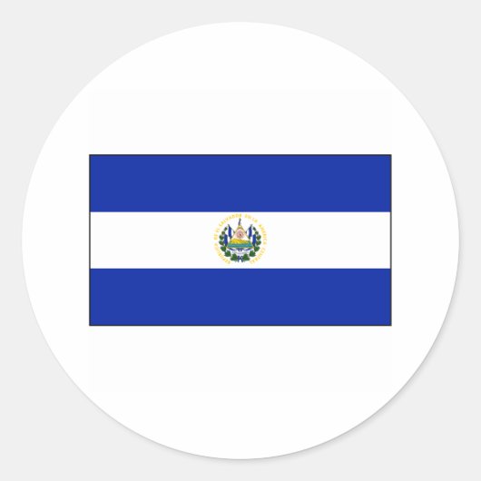 El Salvador FLAG International Ronde Sticker (Voorkant)