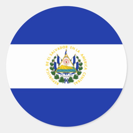 El Salvador Flag Ronde Sticker (Voorkant)