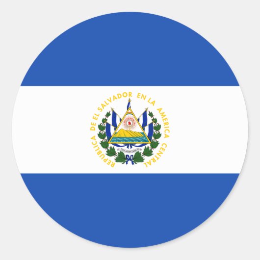 El Salvador Flag Ronde Sticker (Voorkant)