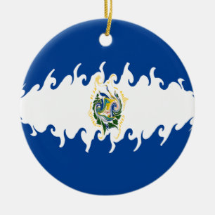 El Salvador Gnarly Flag Keramisch Ornament