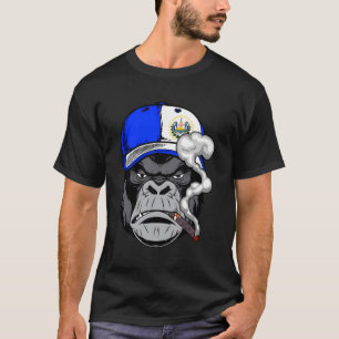 El Salvador Gorilla Salvadoran Roots Heritage Patr T-shirt
