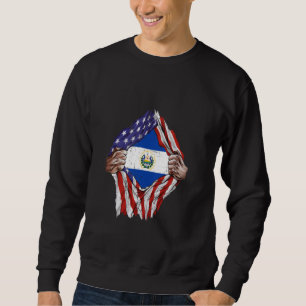 El Salvador Hartslag Vlag Salvadoraanse Hartvlag Trui