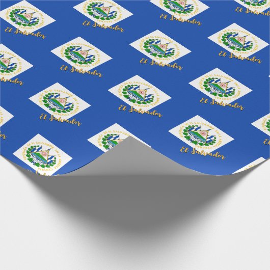 El Salvador inpakpapier, Salvador Vlag patriotten Cadeaupapier (Hoek)