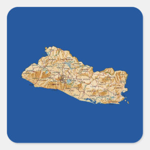 El Salvador Kaart Sticker