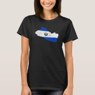 El Salvador Map Flag Salvadoran Roots Heritage Pat T-shirt