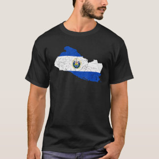 El Salvador Map Flag Salvadoran Roots Heritage Pat T-shirt