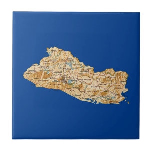 El Salvador Map Tile Tegeltje