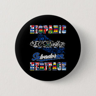 El Salvador Nationale Spaanse erfgoed maand Salva Ronde Button 5,7 Cm
