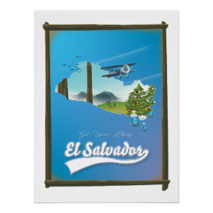 El Salvador Reisplattegrond Perfect Poster