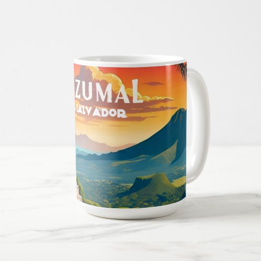 El Salvador | Reizen Retro Custom Koffiemok (Voorkant rechts)
