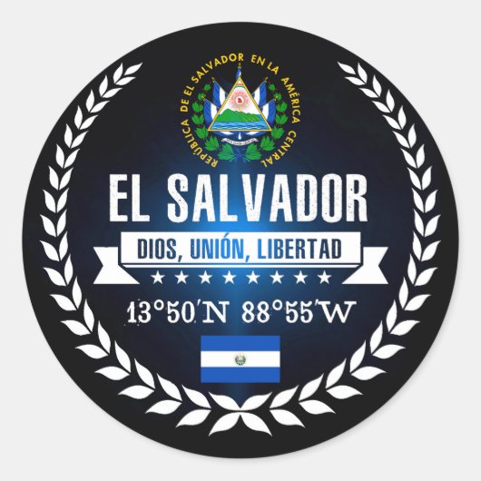 El Salvador Ronde Sticker (Voorkant)