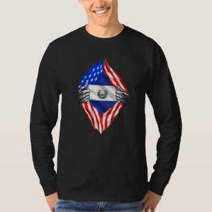 El Salvador Roots Usa Vlag Patriottische Salvadora T-shirt