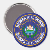 El Salvador Round Emblem Magneet (Voorkant / Achterkant)